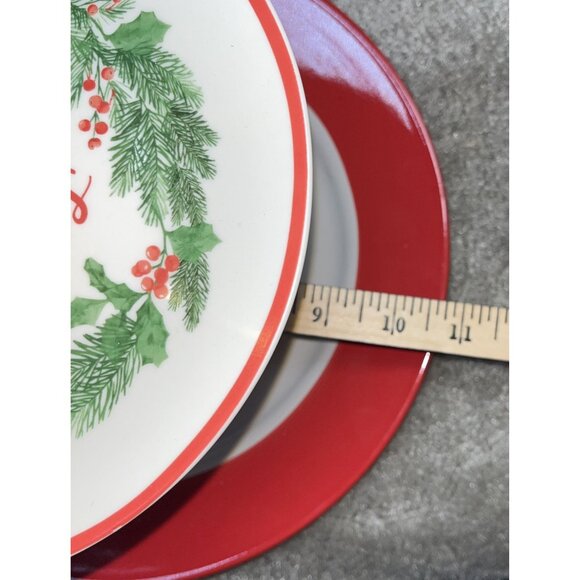 Christmas 3-Tier Ceramic Serving Stand Tid Bit With Gold Handle Holiday Parties - Picture 6 of 8